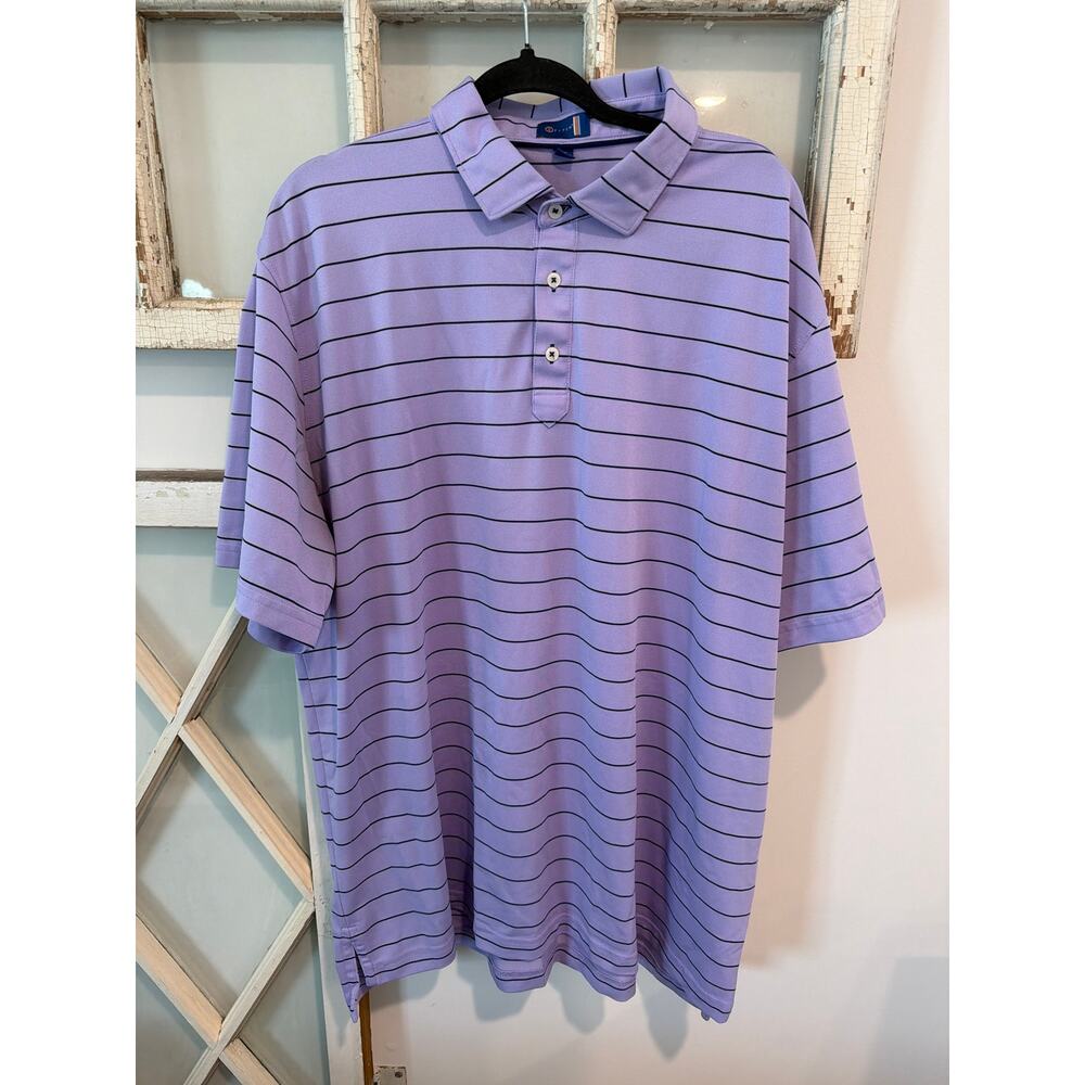 Stitch size XXL purple striped golf polo shirt